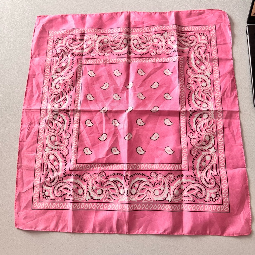 Pink Paisley Bandana Scarf